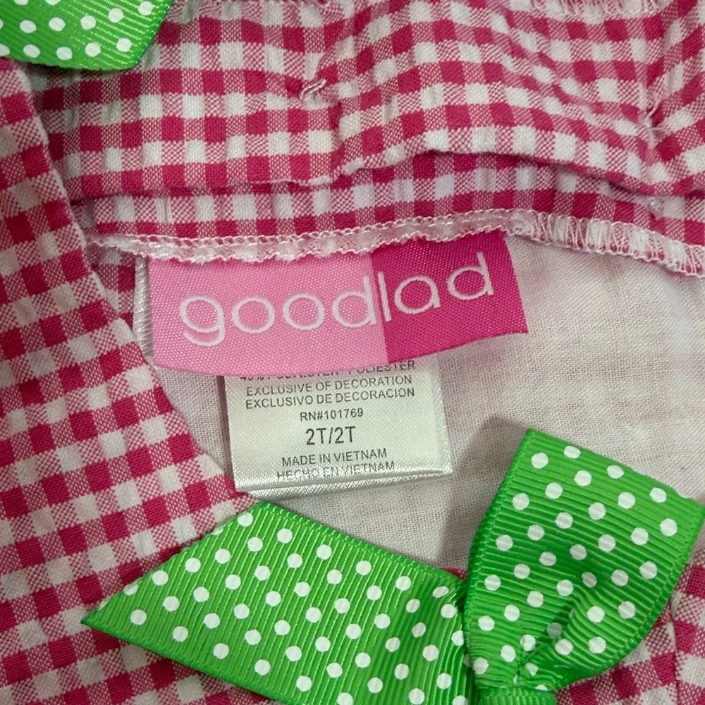 Good Lad Pink Gingham Frog Dress 2T - Picture 3 of 8